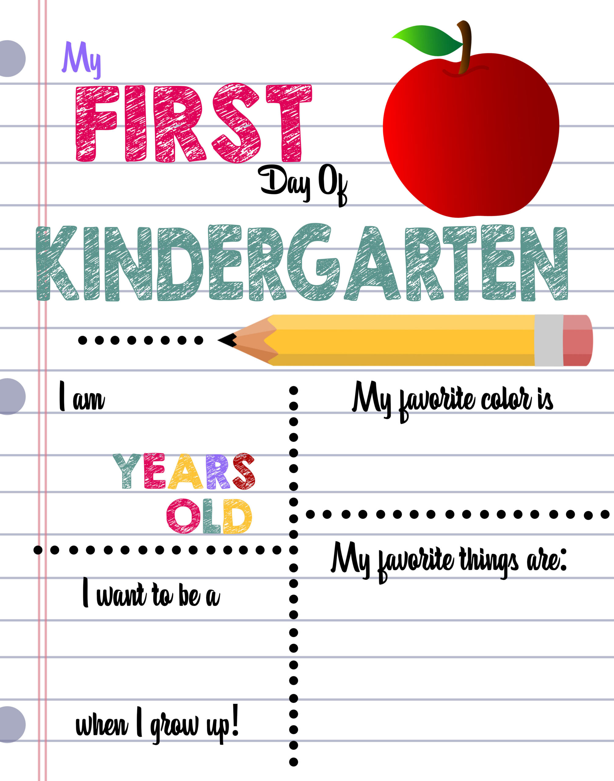 First Day Of School Printable Sign Custom Print Outs - Busy Loving in My First Day Of Kindergarten Free Printable