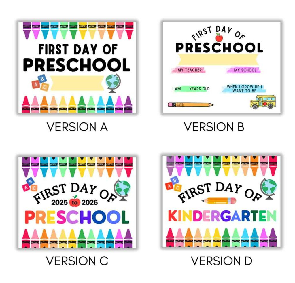 First Day Of School Signs (Free Printable) - Mindymakes pertaining to My First Day Of Kindergarten Free Printable