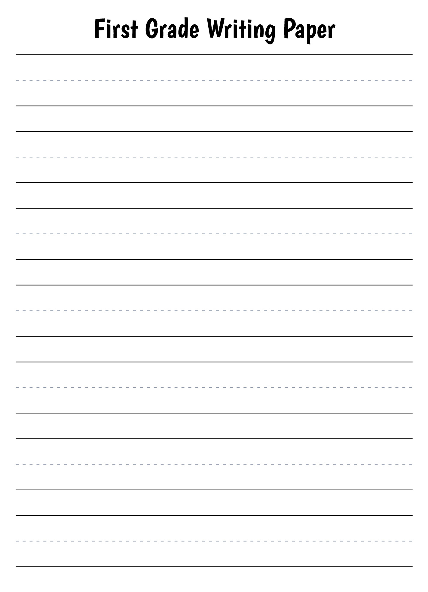 First Grade Lined Paper Free Google Docs Template - Gdoc.io intended for Free Printable Handwriting Paper For First Grade