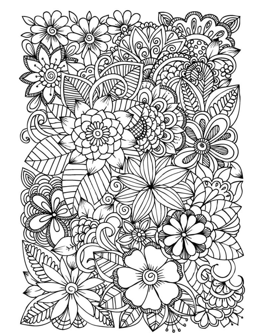 Flower Coloring Pages: 30+ Flowers Adult Coloring Pages | 30+ inside Free Printable Flower Coloring Pages For Adults