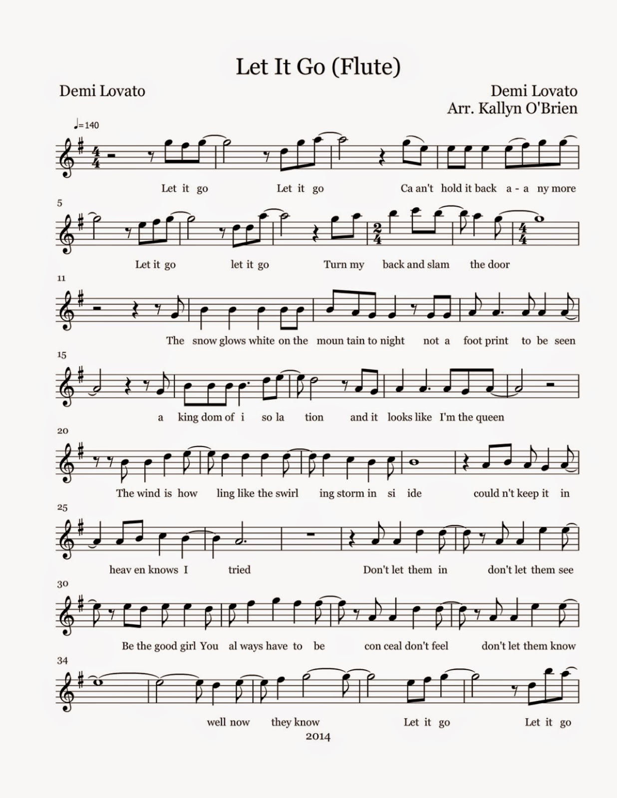 Flute Sheet Music: Let It Go - Sheet Music with regard to Free Printable Flute Sheet Music
