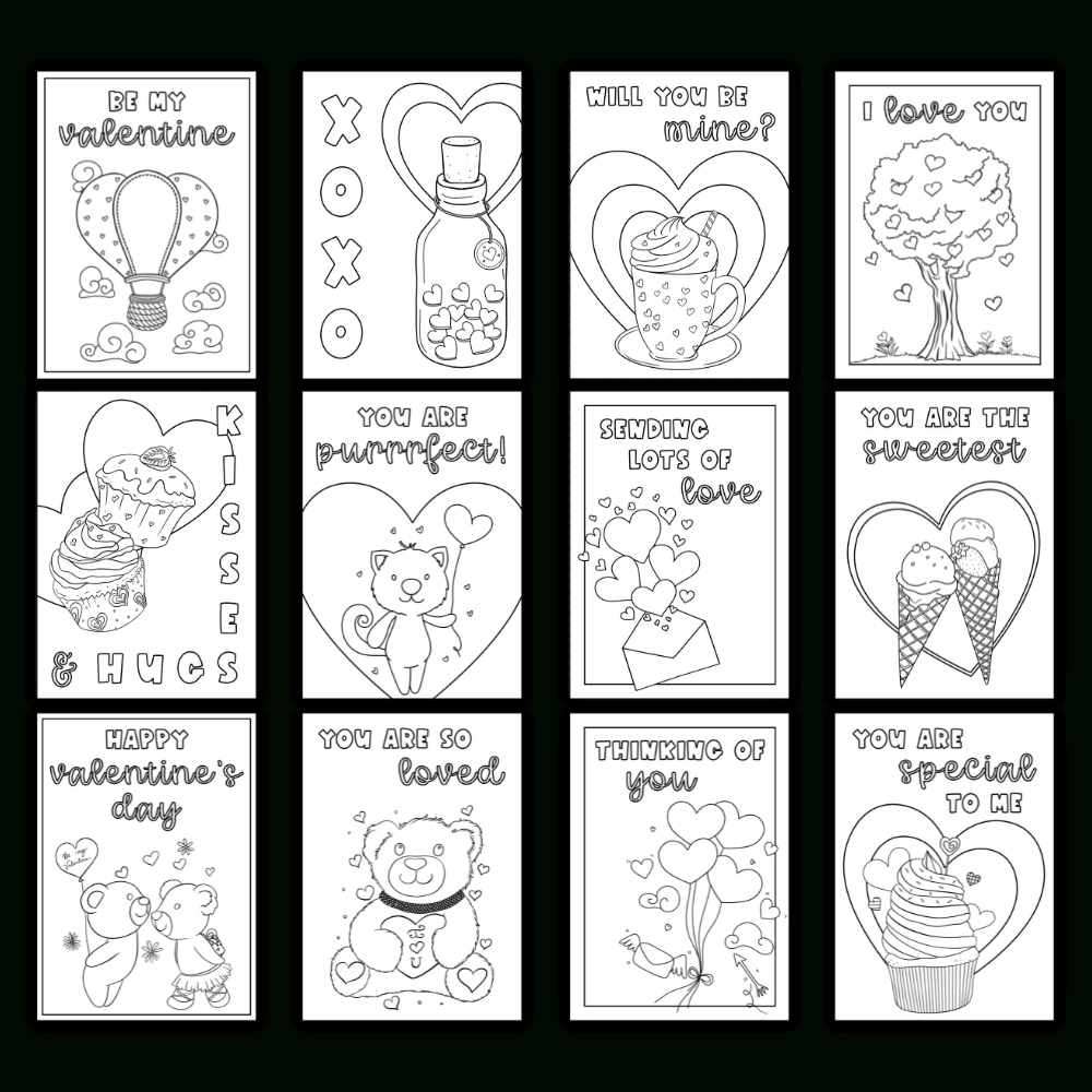 Foldable Valentine'S Day Coloring Cards (Totally Free!) - The with Free Printable Valentines Day Cards For Mom And Dad