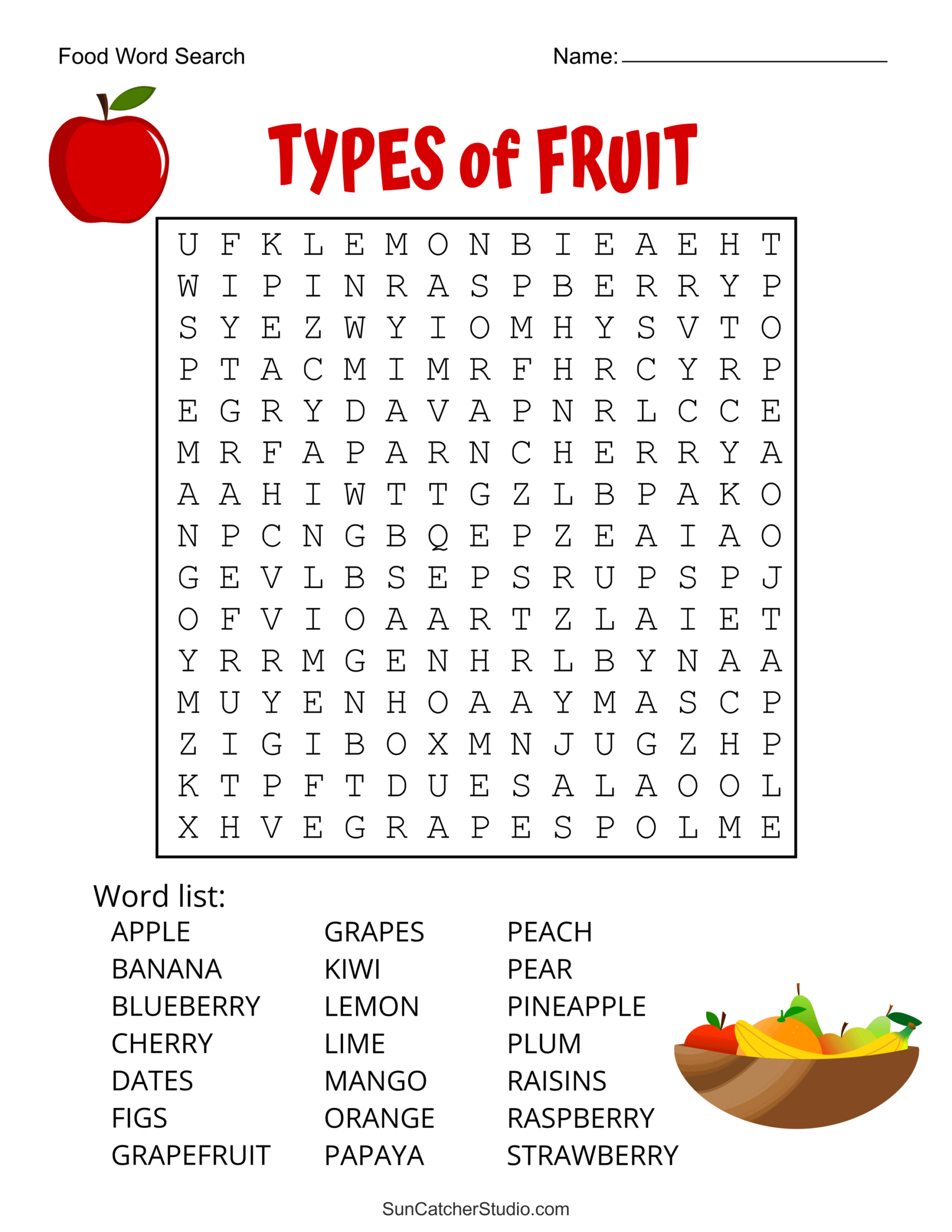 Food Word Search (Free Printable Puzzles) – Diy Projects, Patterns within Free Printable Word Searches For Kids