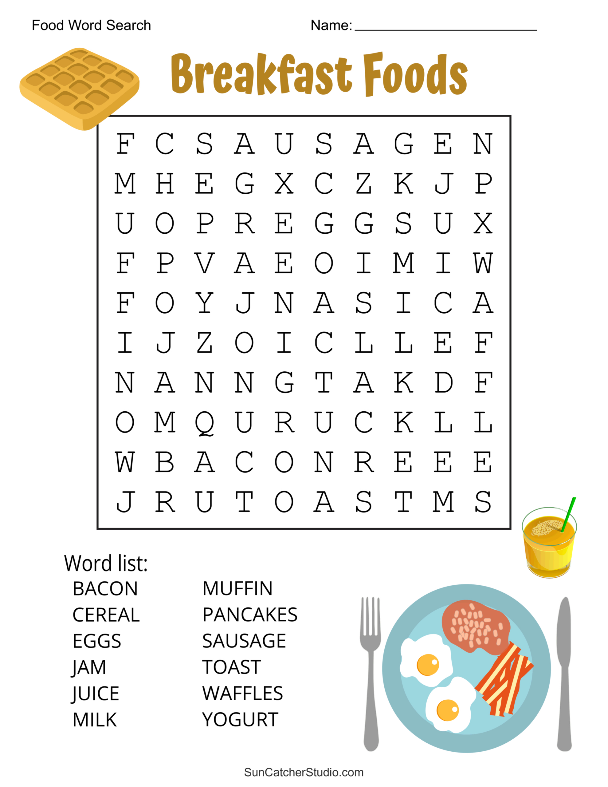Food Word Search (Free Printable Puzzles) – Free Printables regarding Free Printable Word Searches For Kids