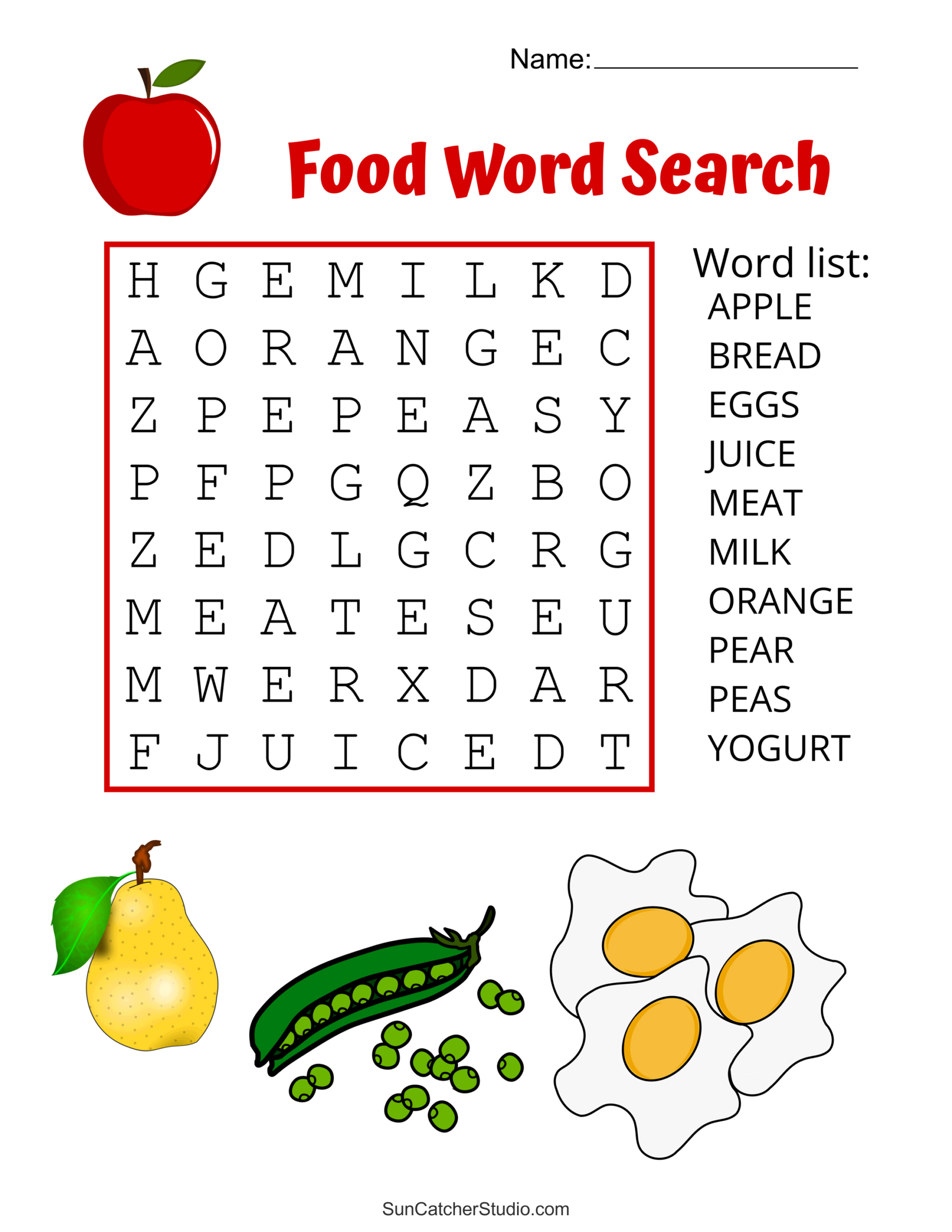 Food Word Search (Free Printable Puzzles) – Free Printables within Word Search Free Printable Easy