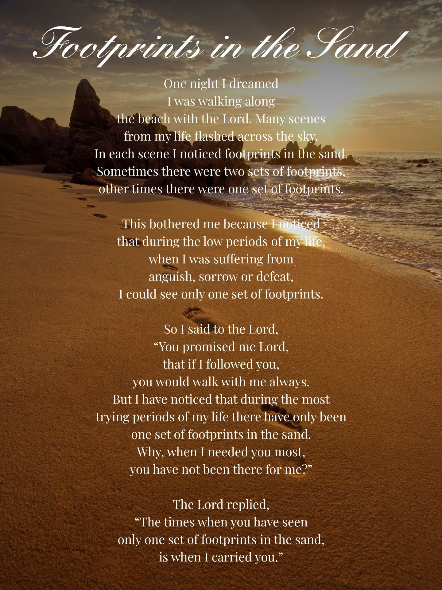 Footprints In The Sand - 10 Free Pdf Printables | Printablee pertaining to Footprints In The Sand Printable Free
