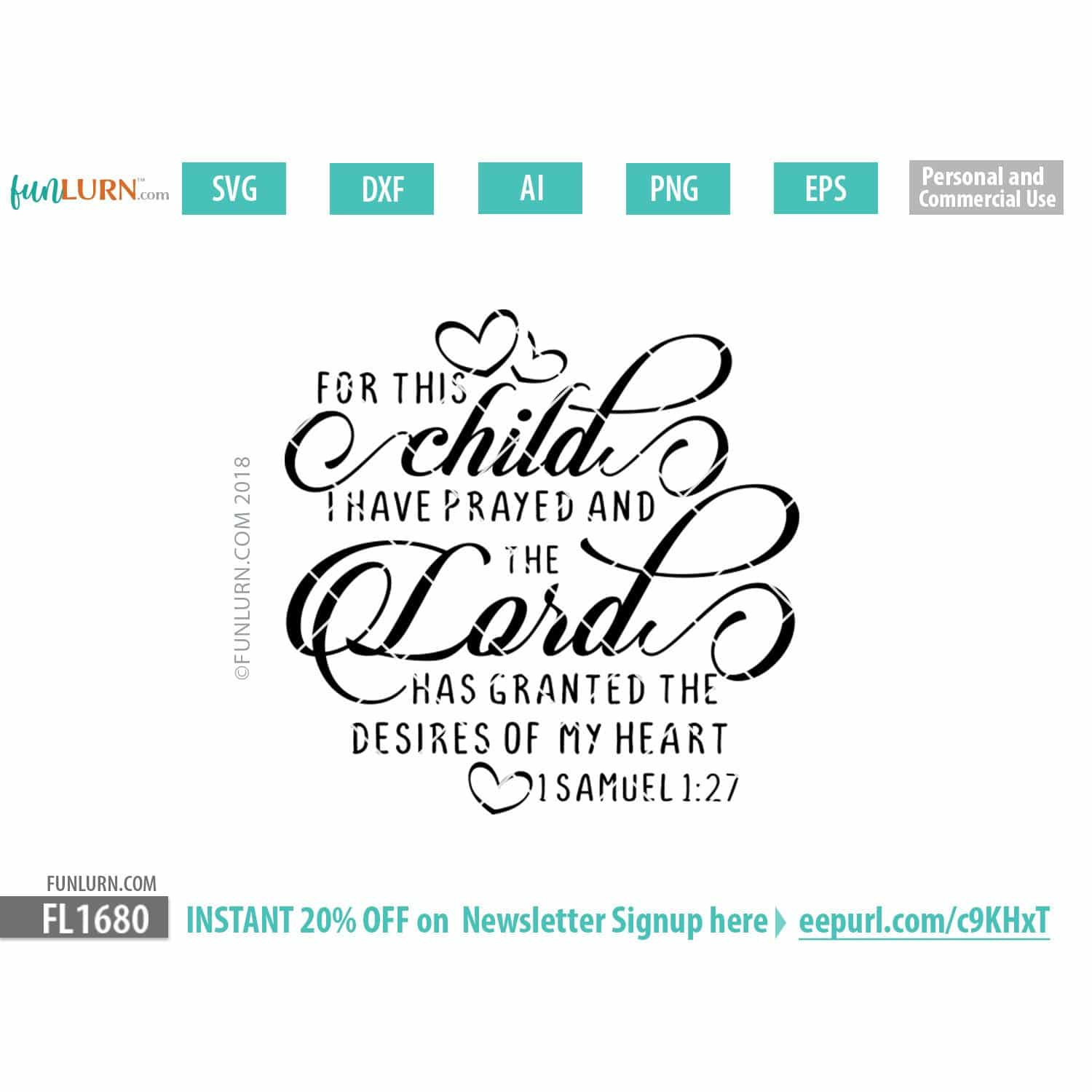 For This Child I Have Prayed Svg - Funlurn in For This Child We Have Prayed Free Printable