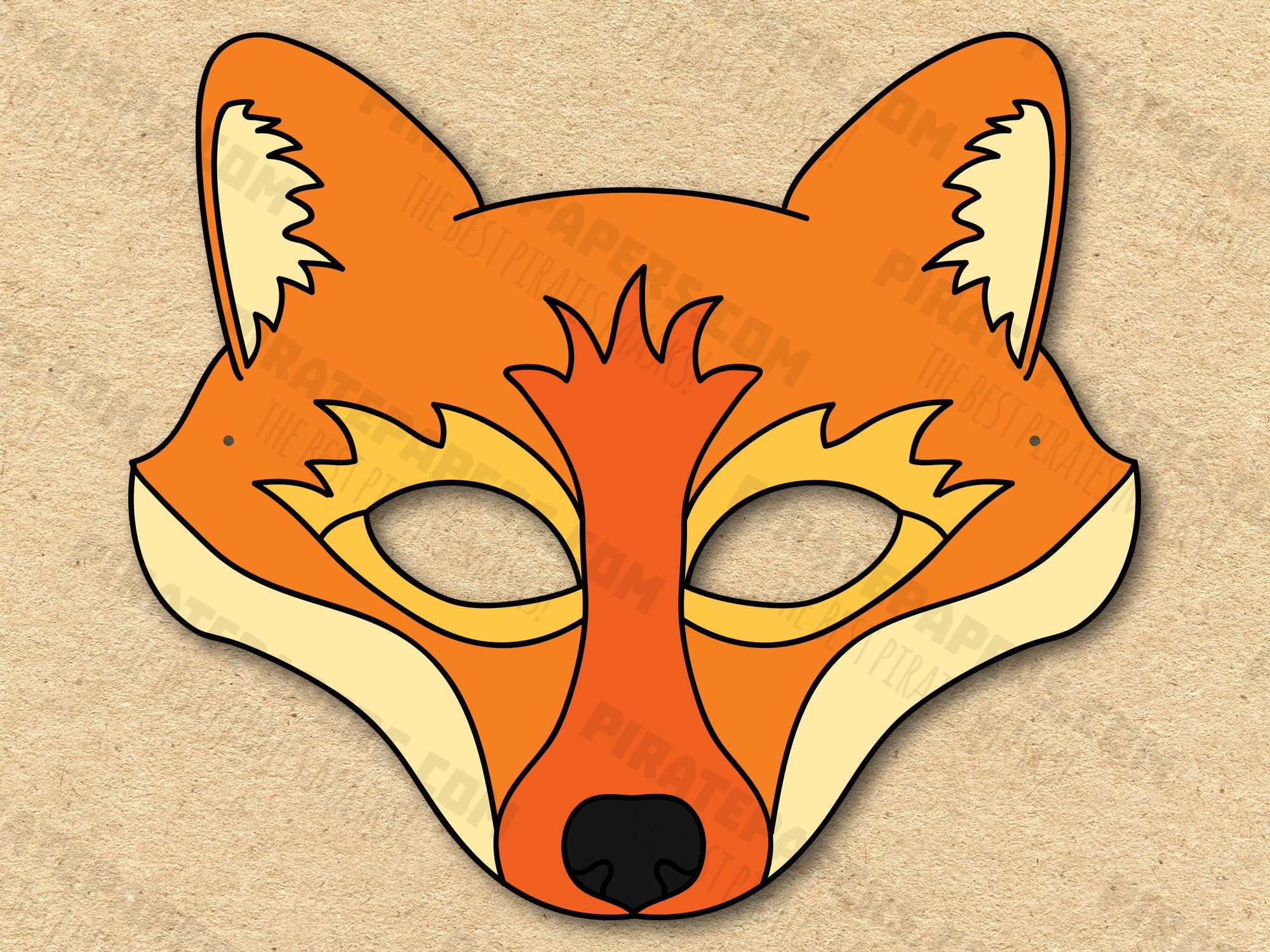 Fox Mask Printable, Paper Diy For Kids And Adults. Pdf Template throughout Free Printable Fox Mask Template