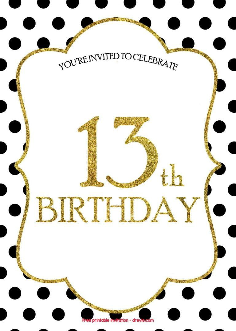 Free 13Th Birthday Invitations Templates - Worksheets Library within 13Th Birthday Party Invitations Printable Free