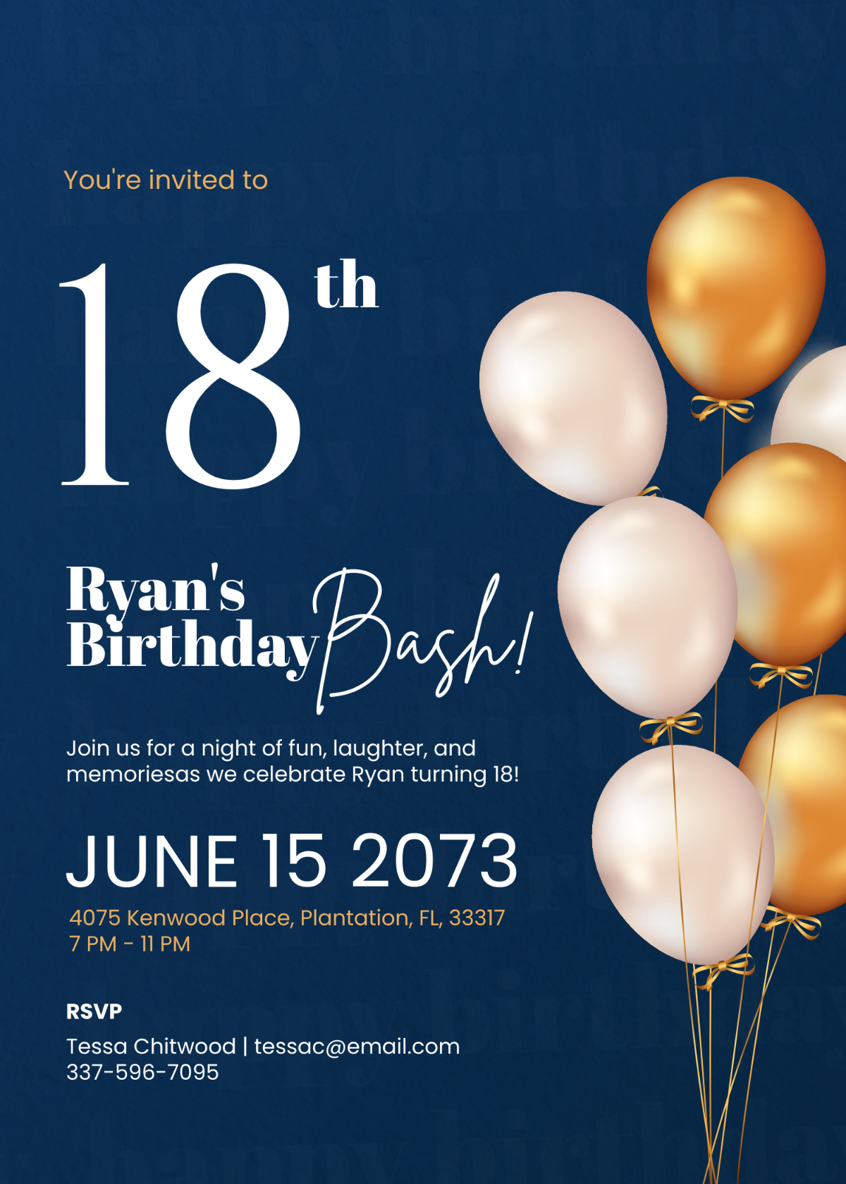 Free 18Th Birthday Invitation Templates, Editable And Printable with Free Printable 18Th Birthday Invitations