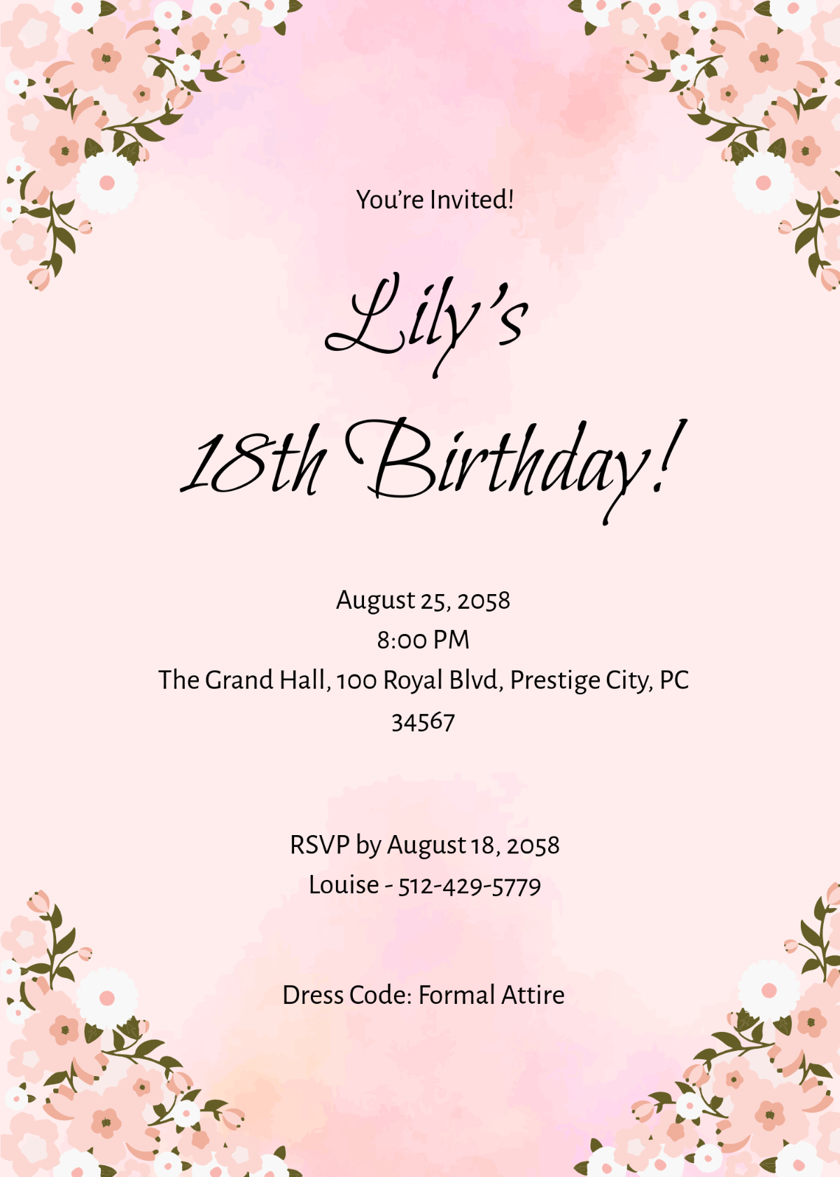 Free 18Th Birthday Invitation Templates, Editable And Printable with Free Printable Invitation Maker