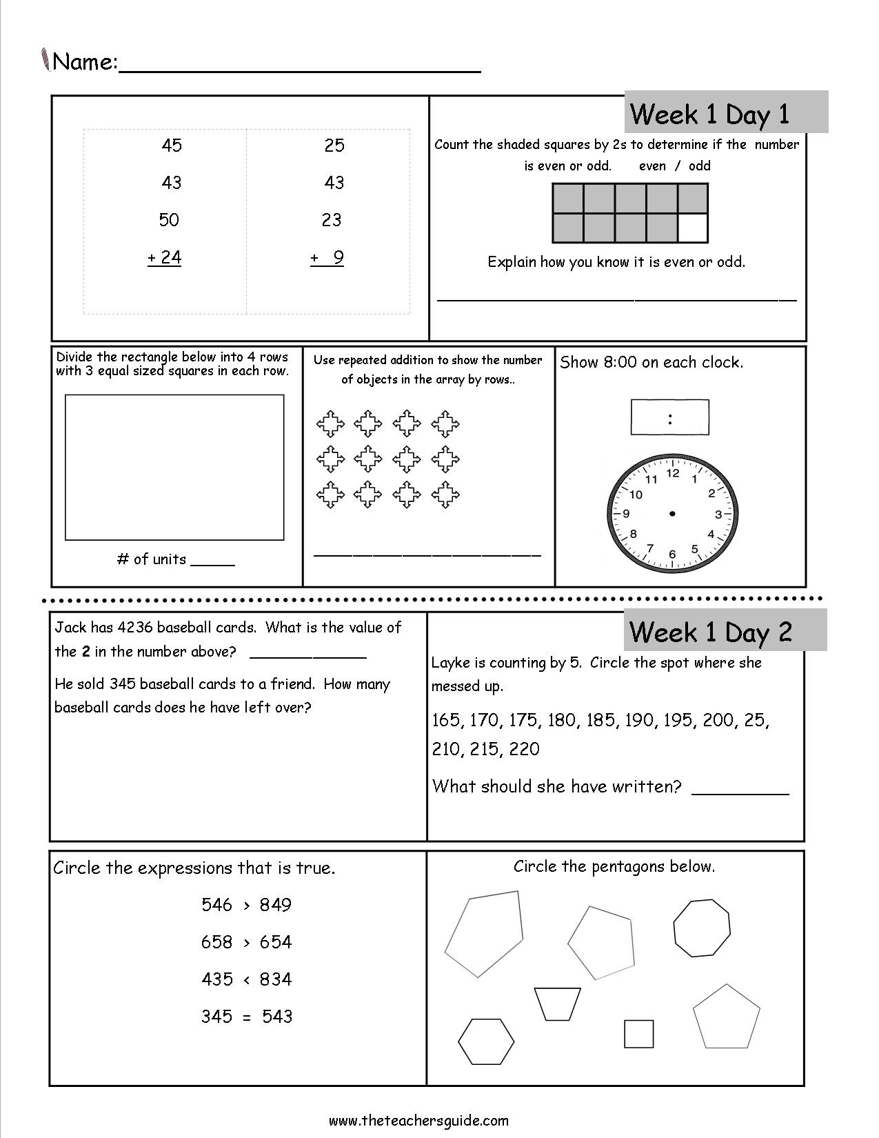 Free 3Rd Grade Daily Math Worksheets inside Free Printable Common Core Math Worksheets For Third Grade