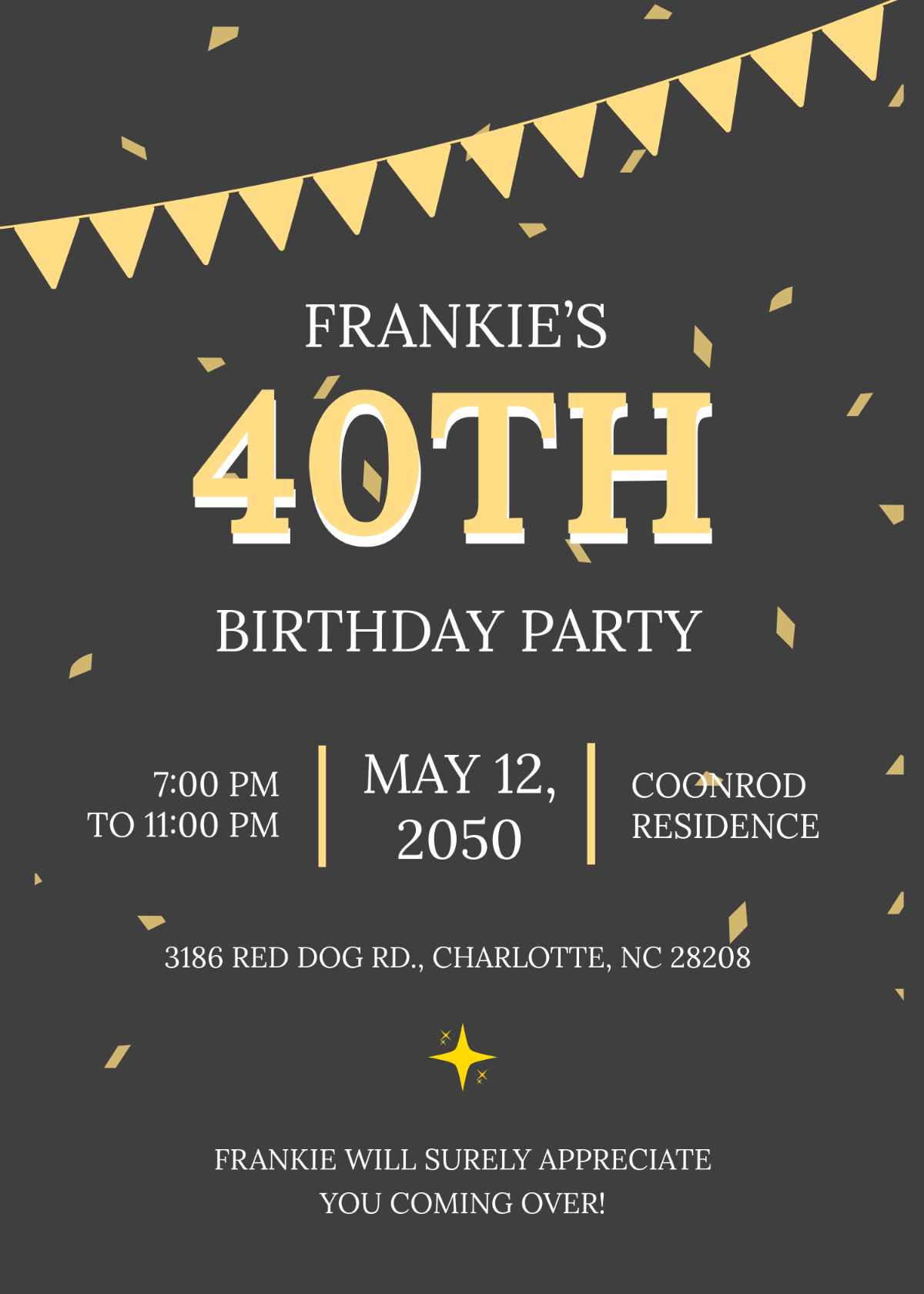 Free 40Th Birthday Invitation Ideas Template To Edit Online pertaining to Free Printable Surprise 40Th Birthday Party Invitations