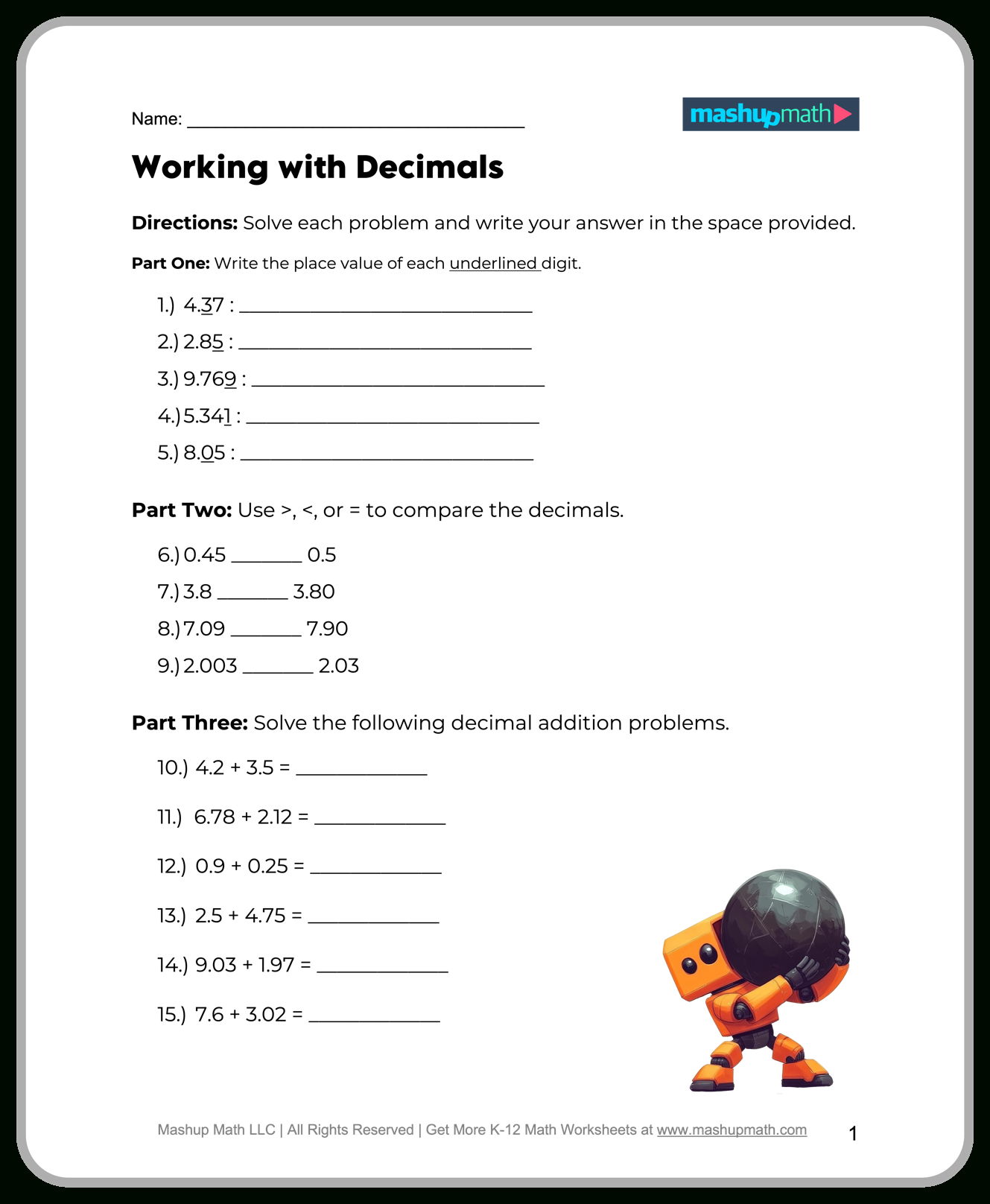 Free 5Th Grade Math Worksheets—Printable W/ Answers — Mashup Math intended for Free Printable Worksheets For 5Th Grade