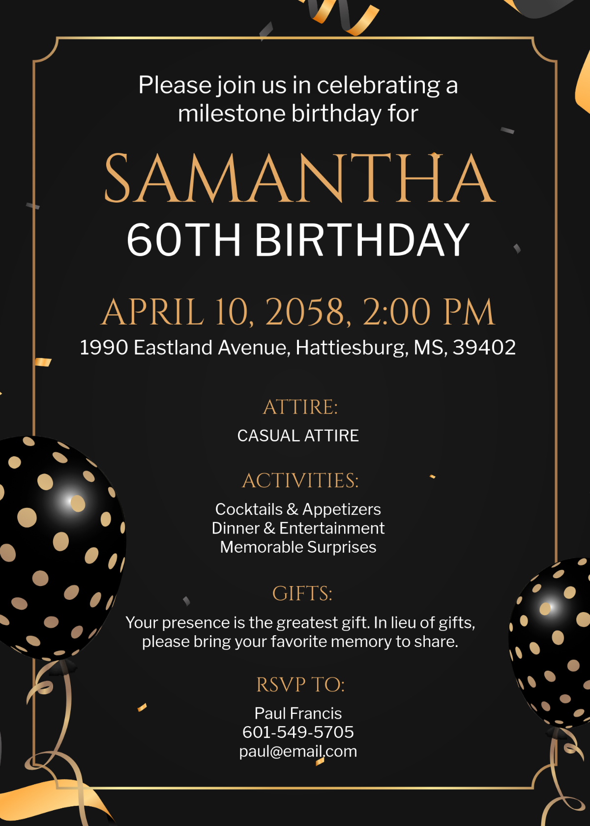 Free 60Th Surprise Birthday Invitation Template To Edit Online throughout Free Printable Surprise 60Th Birthday Invitations