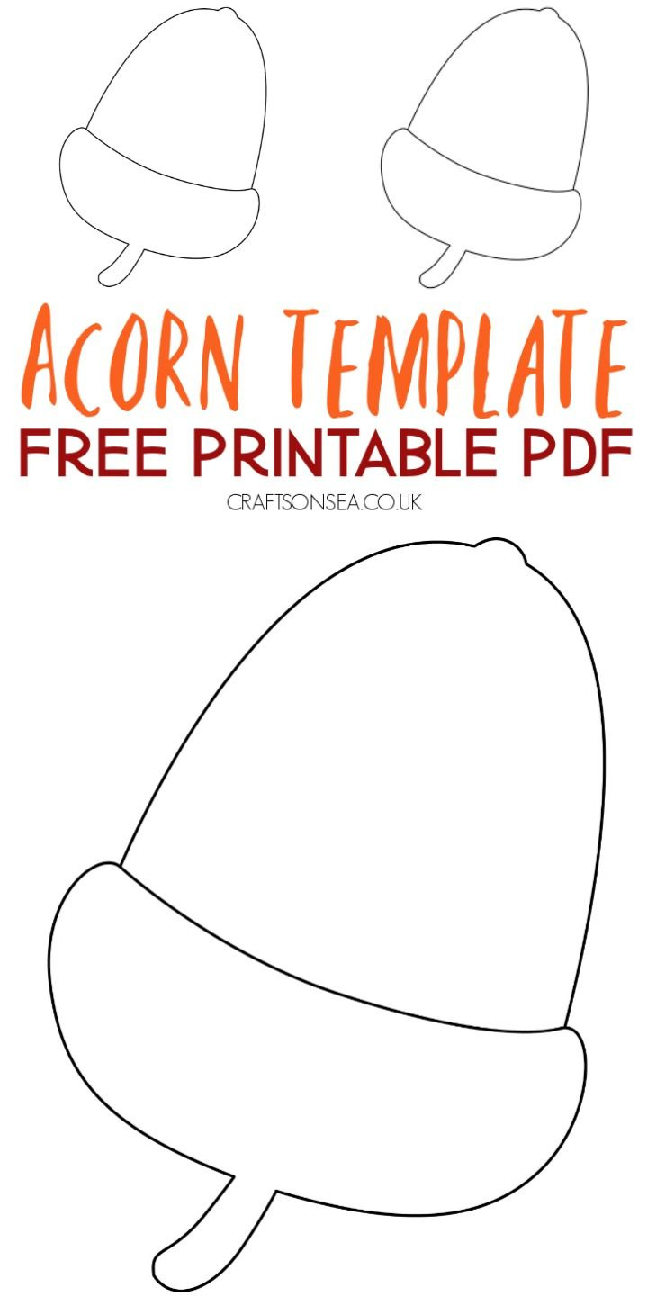 Free Acorn Template: Printable Pdf - Crafts On Sea throughout Acorn Template Free Printable