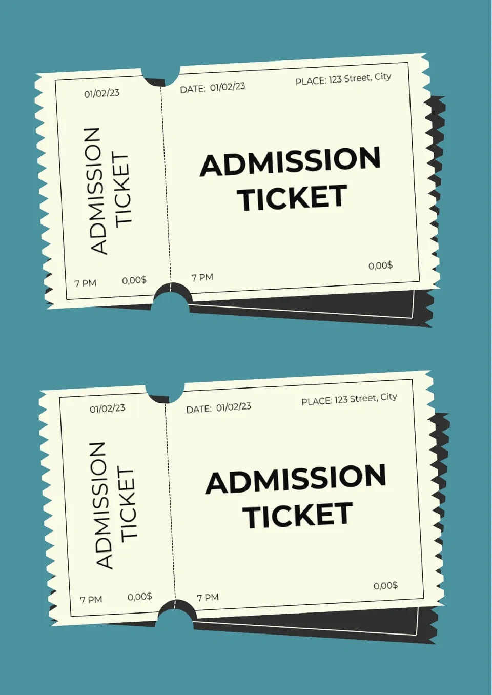 Free Admission Ticket Template For Google Docs with regard to Free Printable Admission Ticket Template