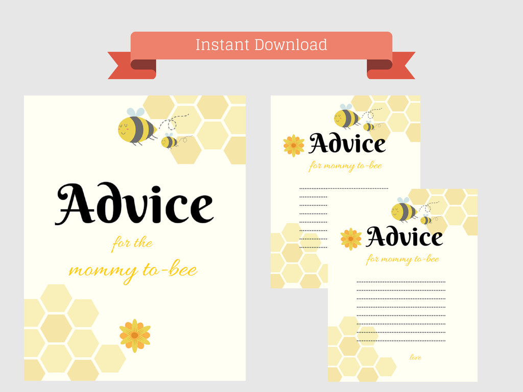 Free Advice For Mommy To Bee Printable - Magical Printable with regard to Free Mommy Advice Cards Printable