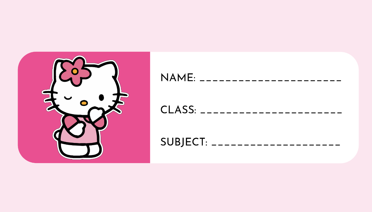 Free Aesthetic Hello Kitty Label Template To Edit Online with regard to Hello Kitty Labels Printable Free