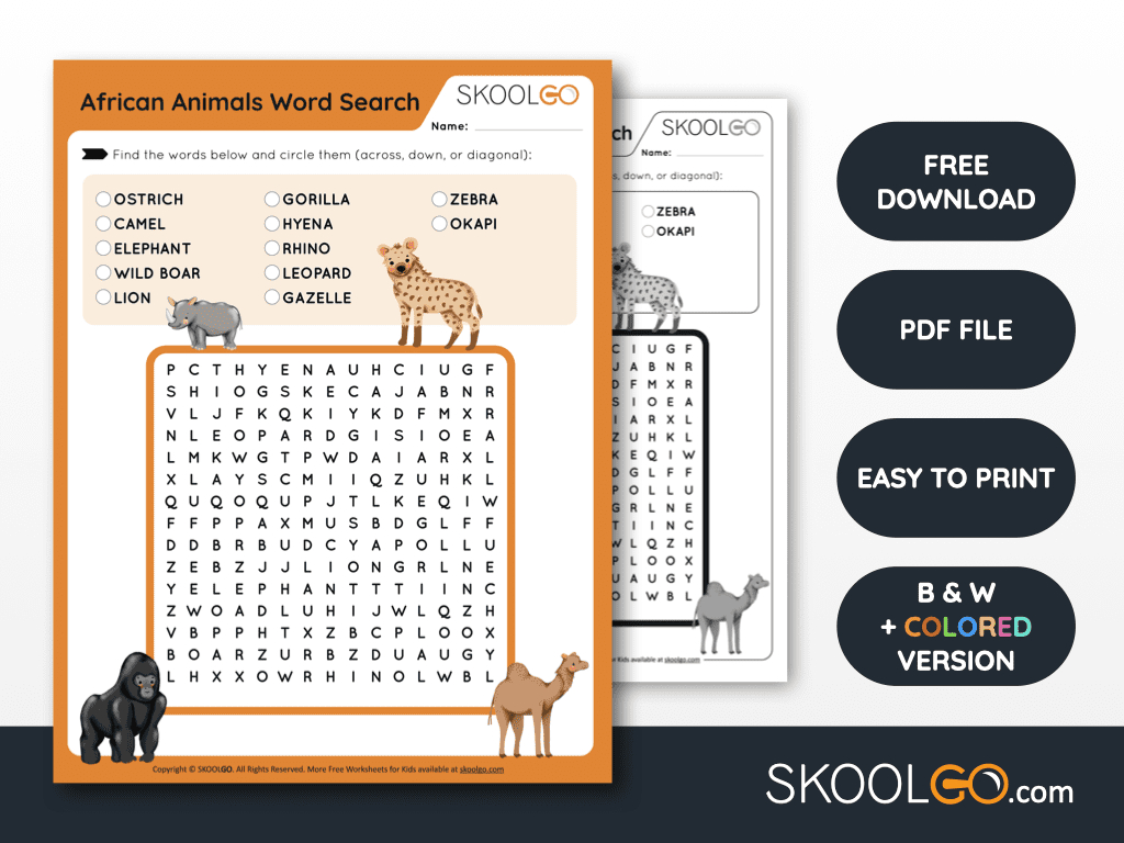 Free Africa Printable Worksheets - Skoolgo with Free Printable Worksheets On Africa