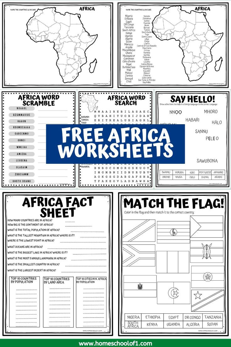 Free Africa Worksheets For Middle School (Geography Printables) regarding Free Printable Worksheets On Africa