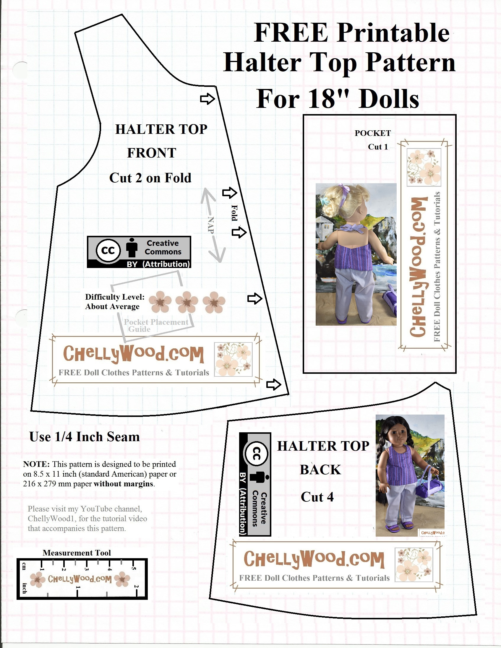 Free #Agdoll Summer Shirt Pattern @ Chellywood #Sewing 4#Dolls for American Girl Doll Clothes Patterns Free Printable