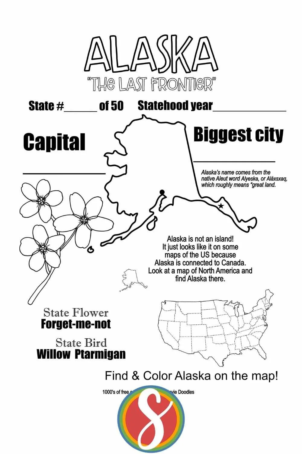 Free Alaska Coloring Pages — Stevie Doodles intended for Free Printable Pictures Of Alaska