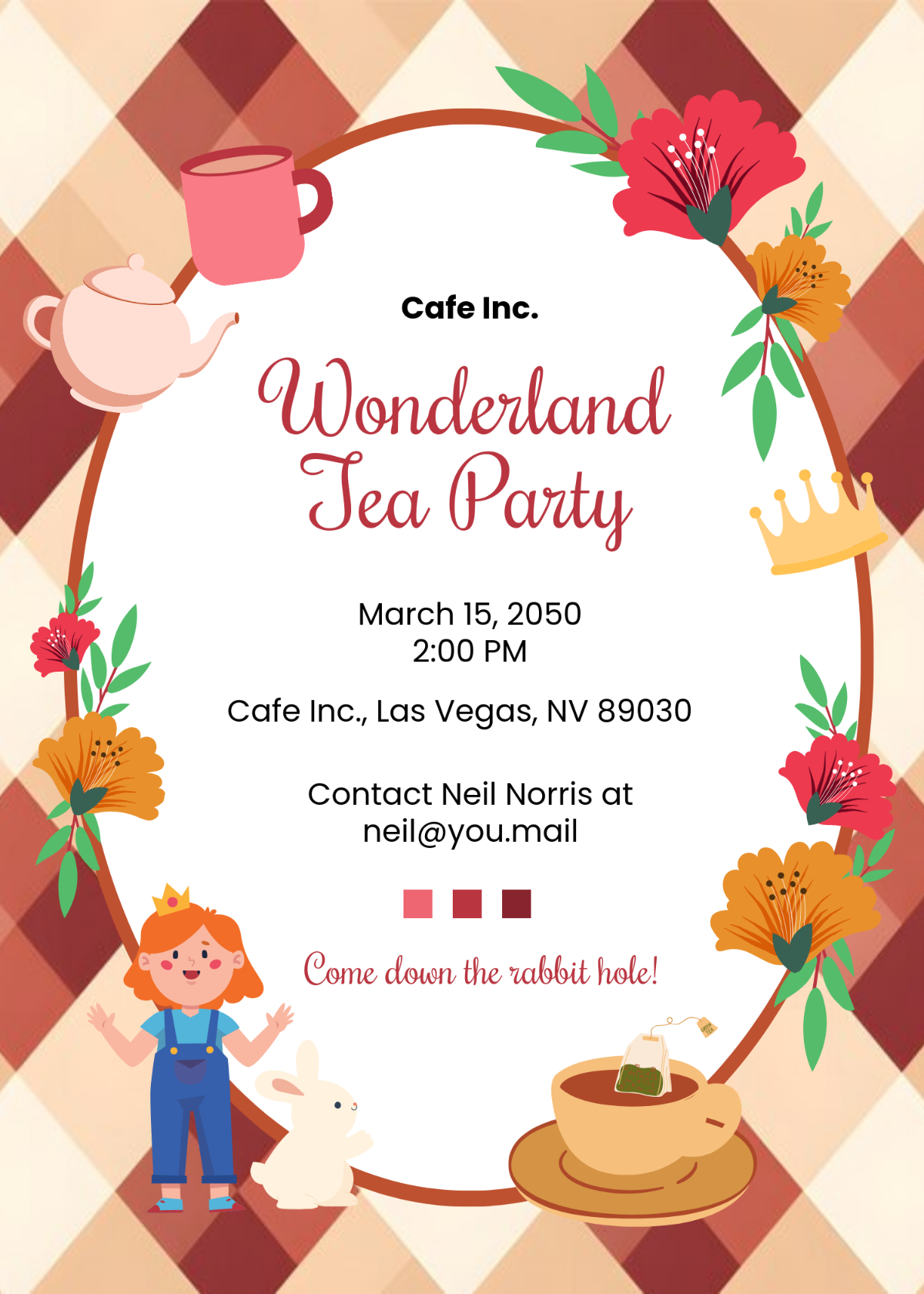 Free Alice In Wonderland Tea Party Invitation Template To Edit Online within Mad Hatter Tea Party Invitations Free Printable