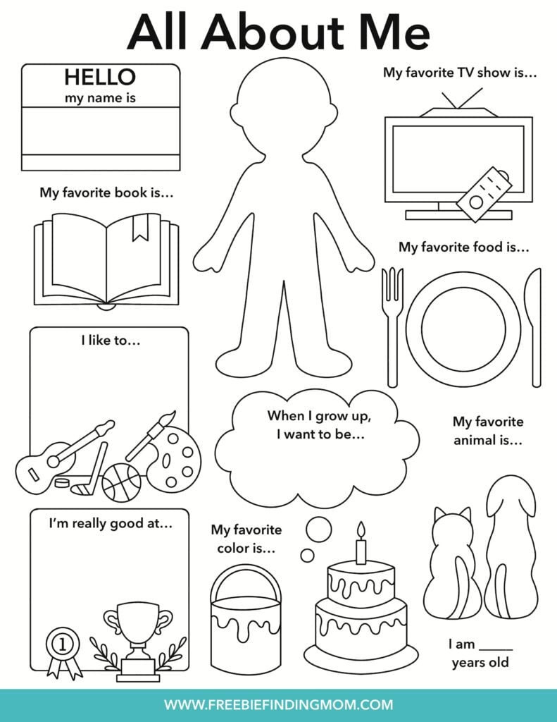 Free All About Me Worksheet inside All About Me Free Printable