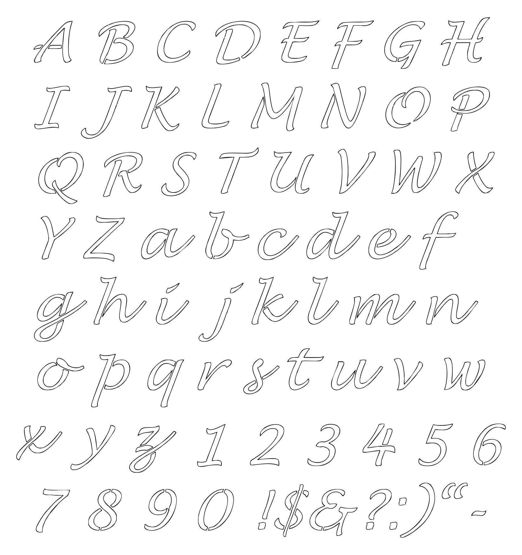 Free Alphabet Letters Printable | Just Family Fun - Worksheets Library pertaining to Free Printable Calligraphy Letter Stencils