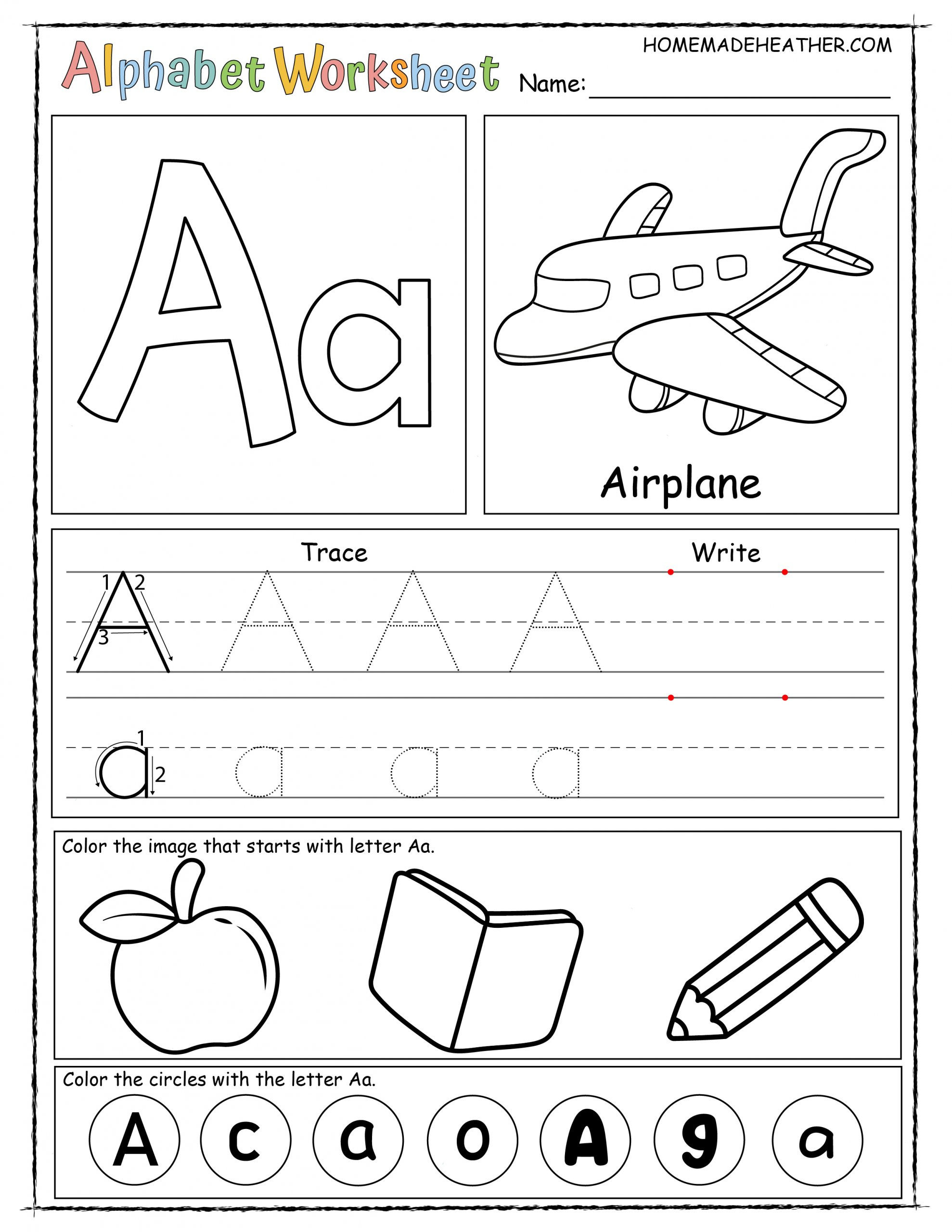 Free Alphabet Printable Worksheets » Homemade Heather - Worksheets with regard to Free Printable Letter Worksheets