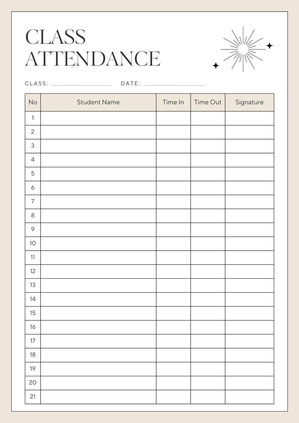 Free And Customizable Attendance Templates throughout Free Printable Attendance Forms For Teachers