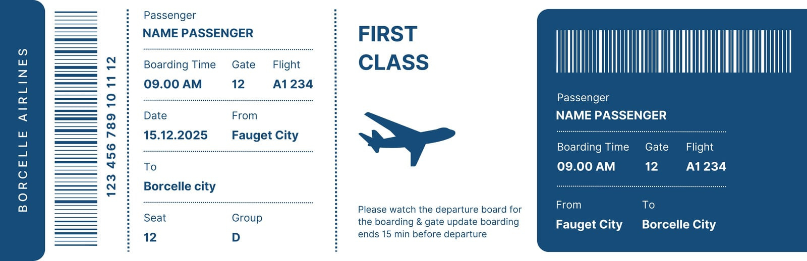 Free And Customizable Boarding Pass Templates intended for Free Printable Boarding Pass
