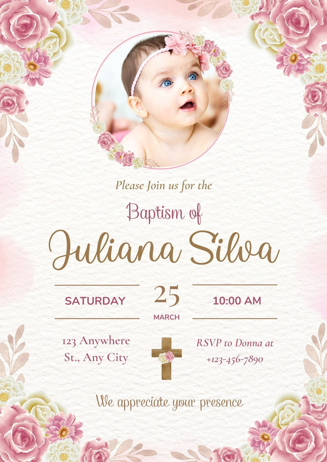 Free And Customizable Christening Templates | Canva with Free Printable Personalized Baptism Invitations