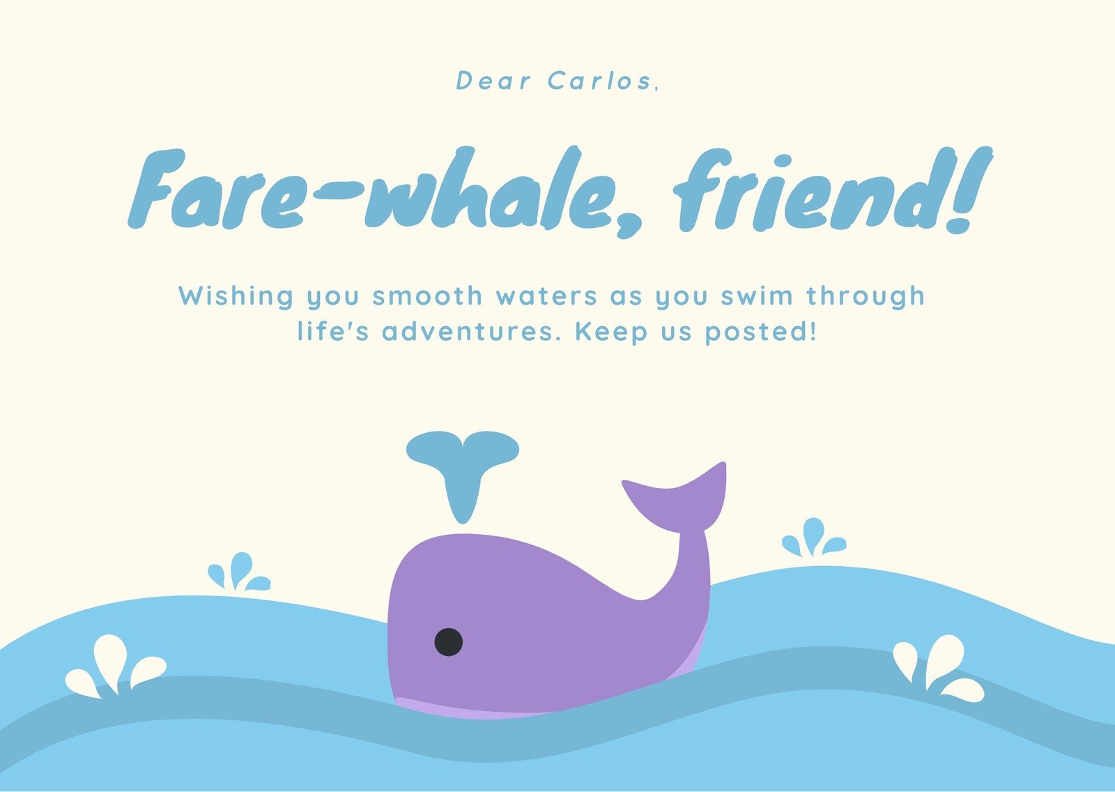 Free And Customizable Farewell Templates intended for Free Printable Goodbye Cards