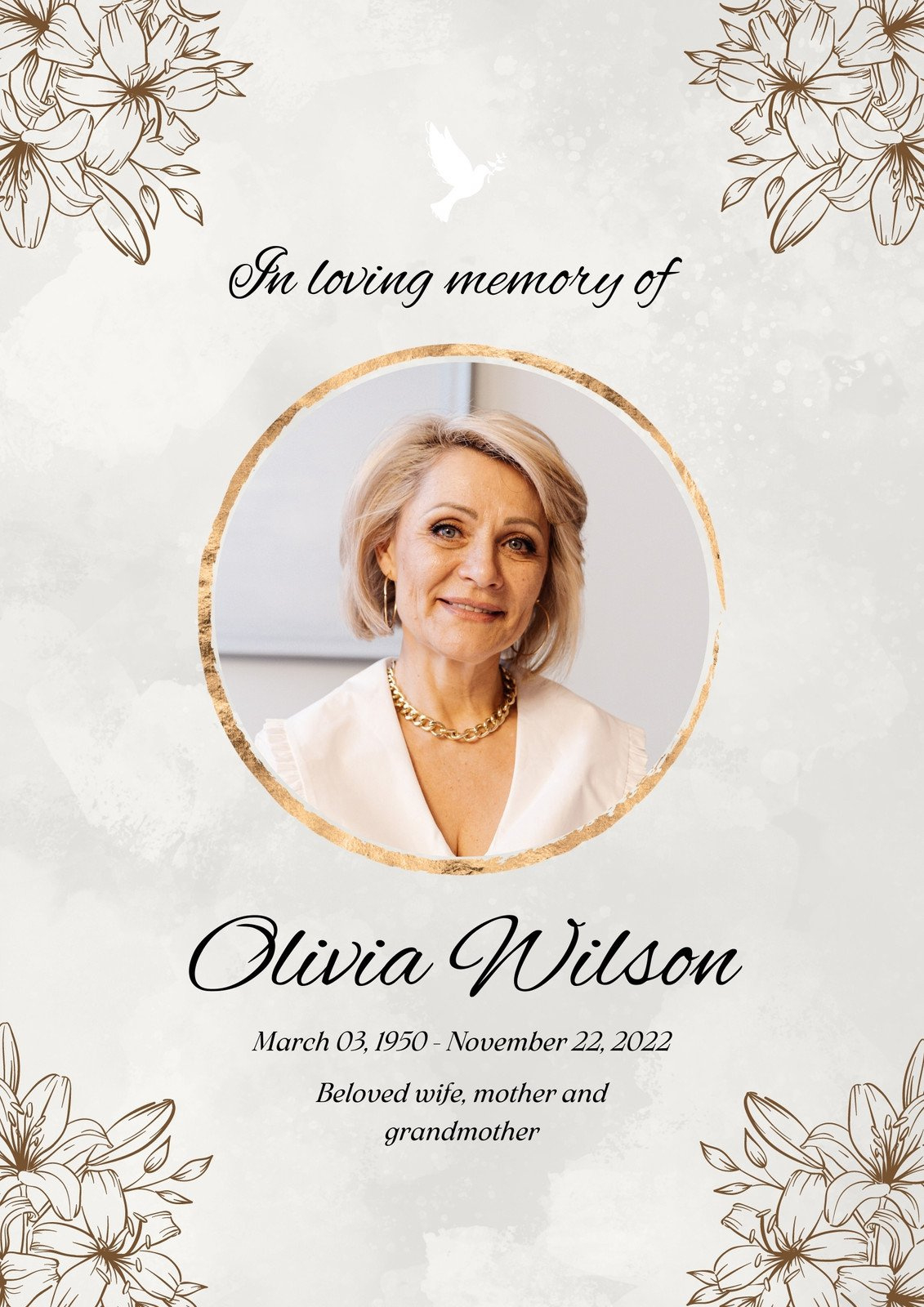 Free And Customizable Obituary Templates | Canva throughout Free Printable Obituary