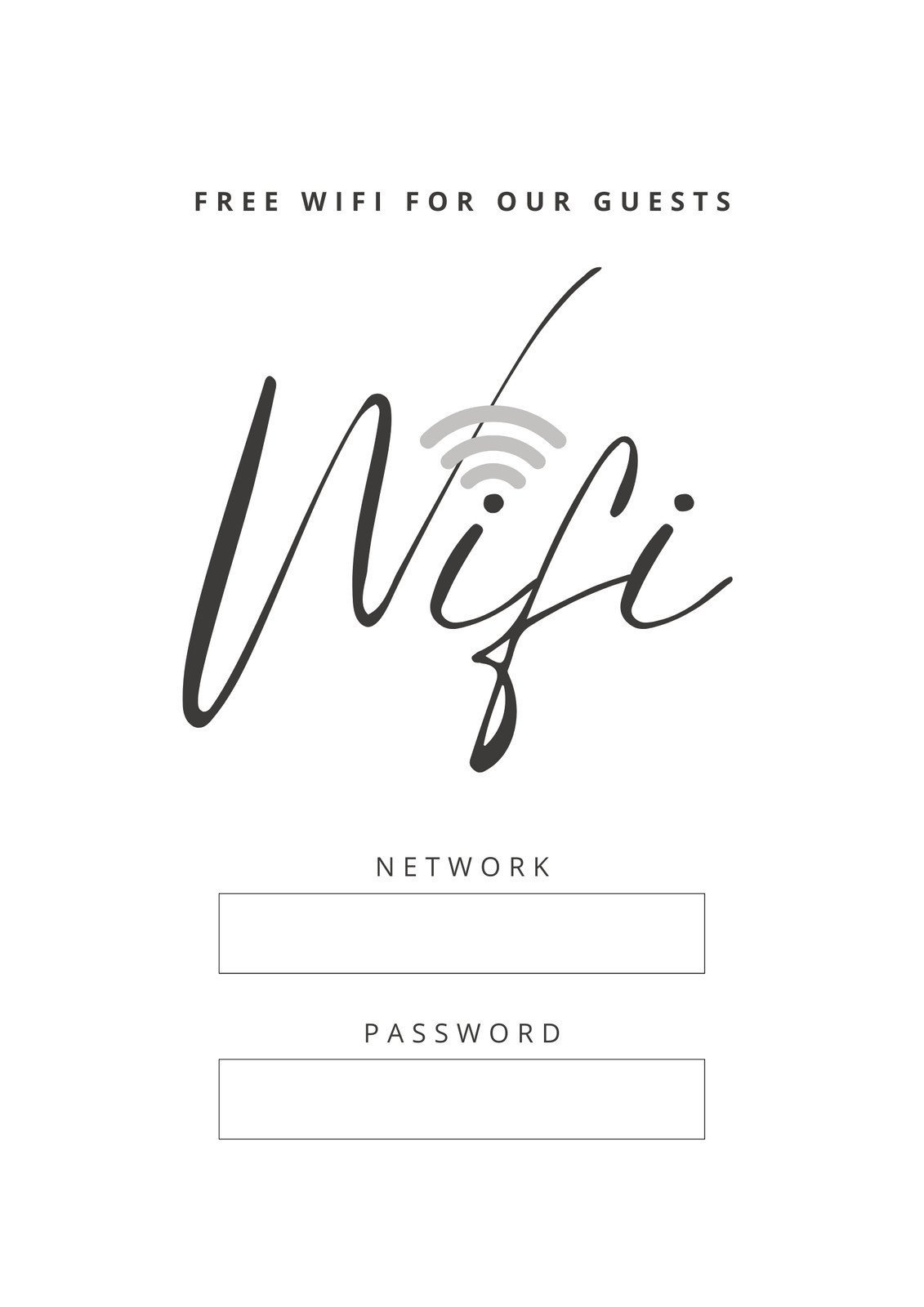 Free And Customizable Wifi Templates in Free Printable Wifi Sign