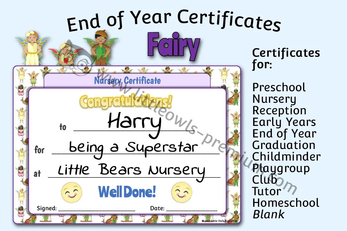 Free And Premium 'Certificates' Early Years (Eyfs) Editable in Free Printable Childminding Resources