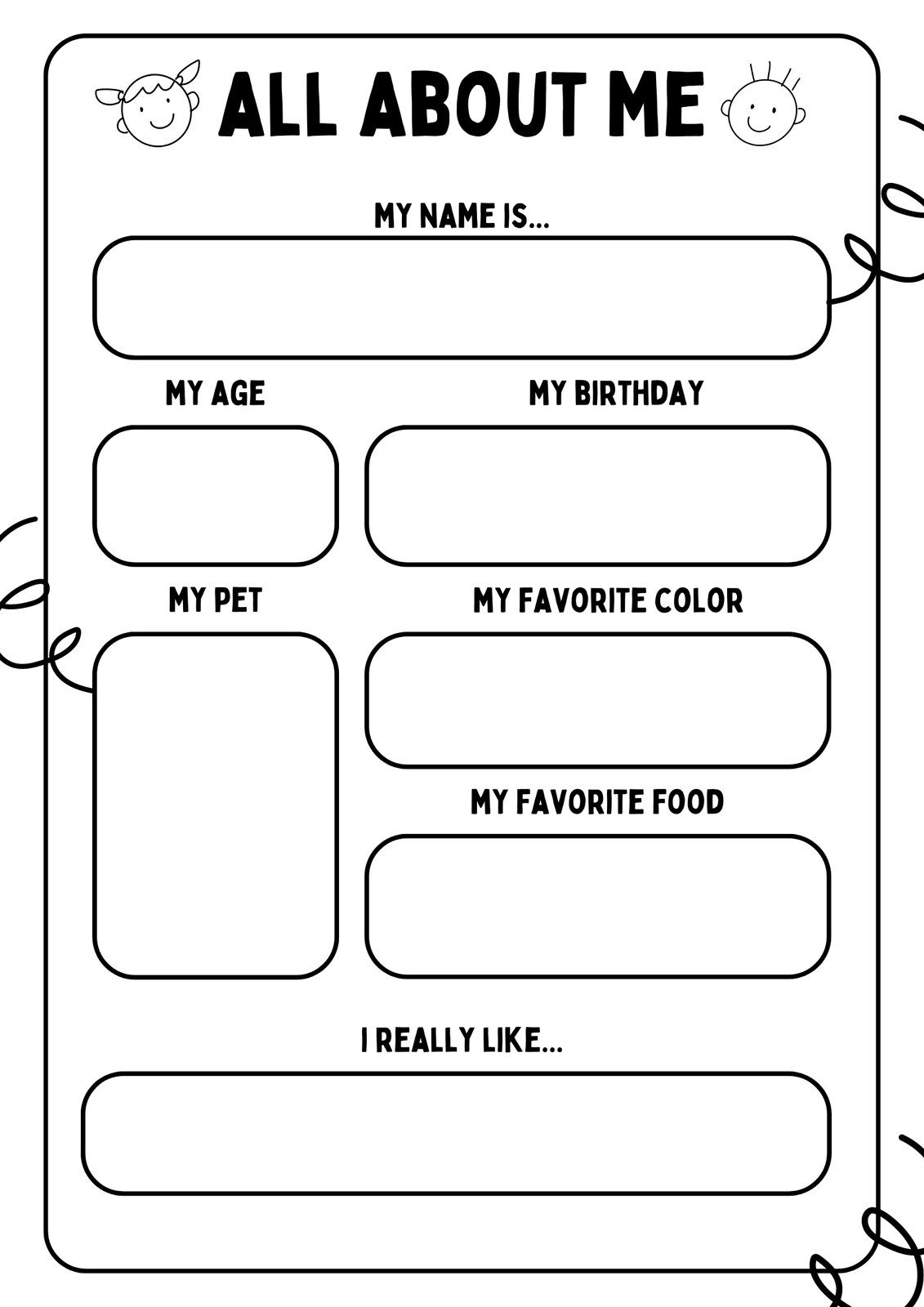 Free And Printable All About Me Worksheet Templates | Canva with regard to Free Printable All About Me Worksheet