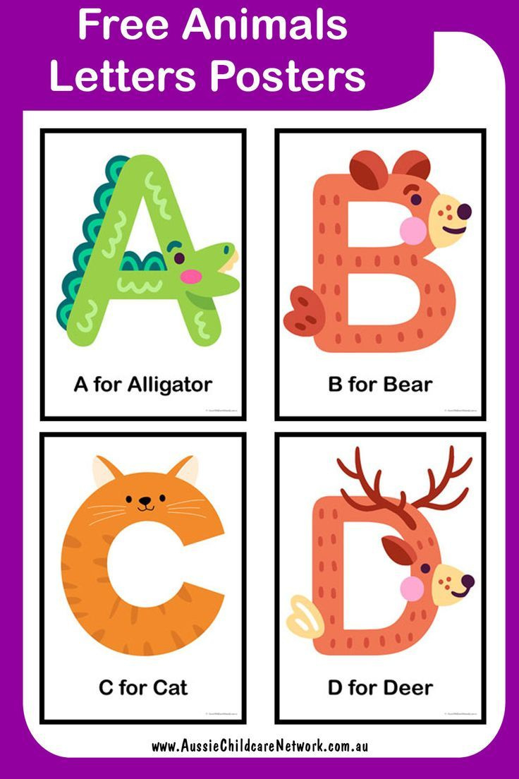 Free Animal Letters Posters with Free Printable Animal Alphabet Letters