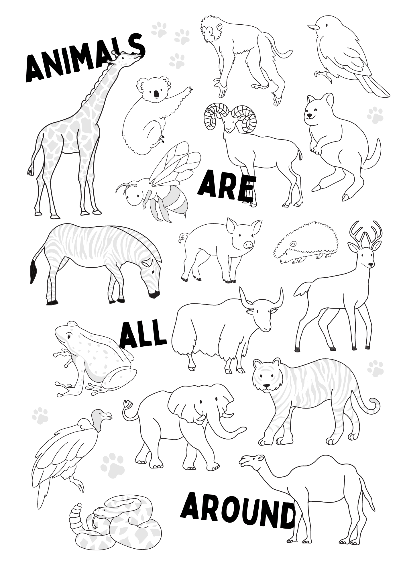Free Animals Coloring Pages: Printable with regard to Free Printable Wild Animal Coloring Pages