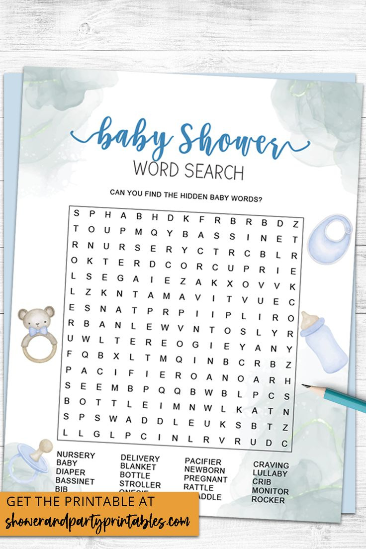 Free Baby Shower Word Search Printable (4 Designs!) with regard to Free Printable Baby Shower Word Search