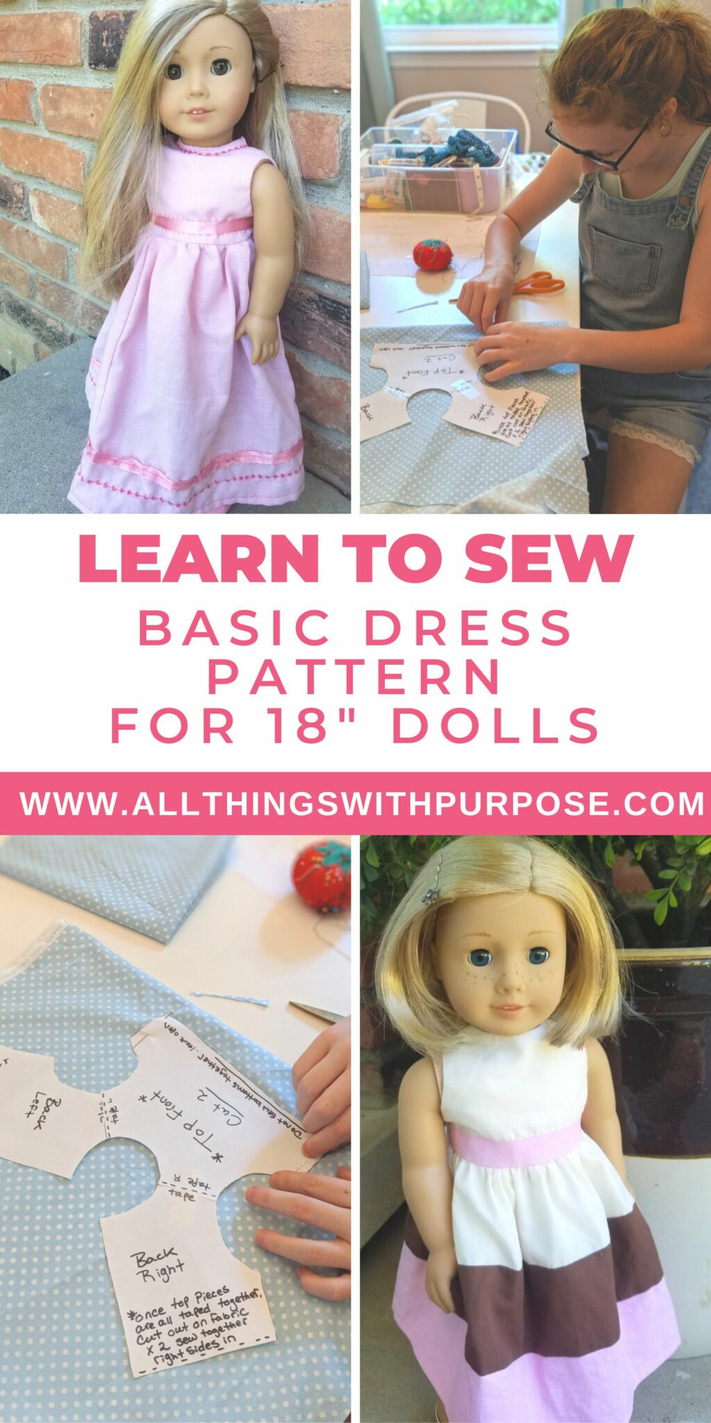 Free Basic Dress Pattern For American Girl And 18" Dolls with regard to American Girl Clothes Patterns Free Printable