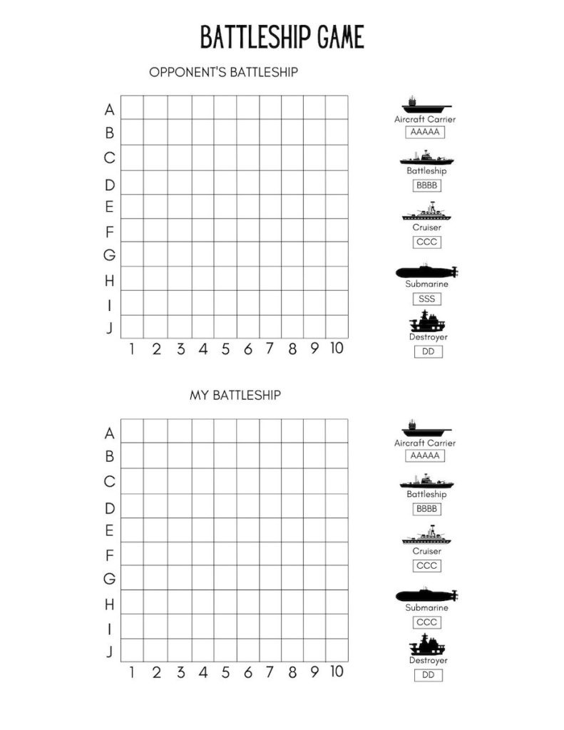 Free Battleship Printable Pdf - Originalmom within Free Printable Battleship Game