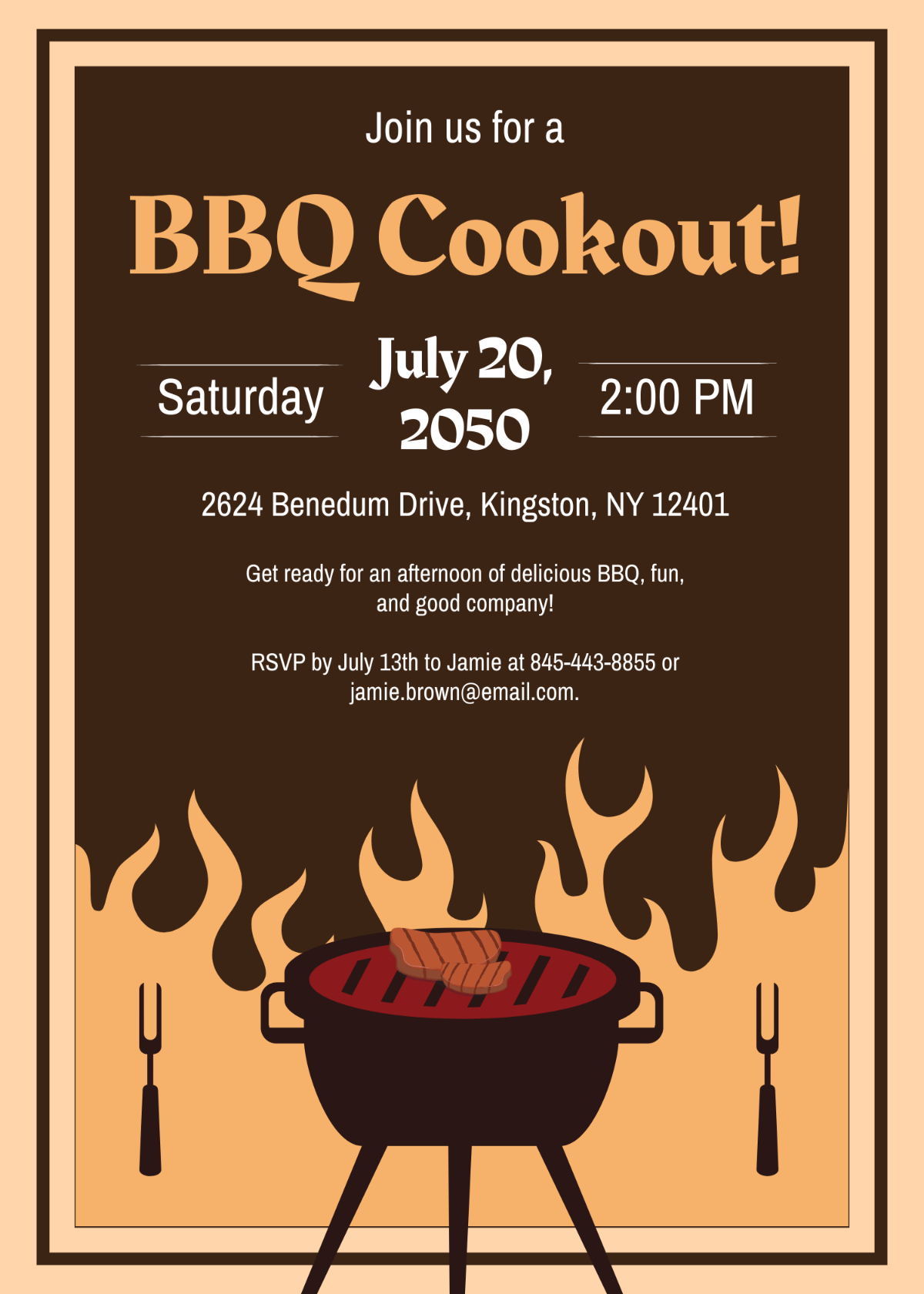 Free Bbq Cookout Invitation Template To Edit Online throughout Free Printable Cookout Invitations