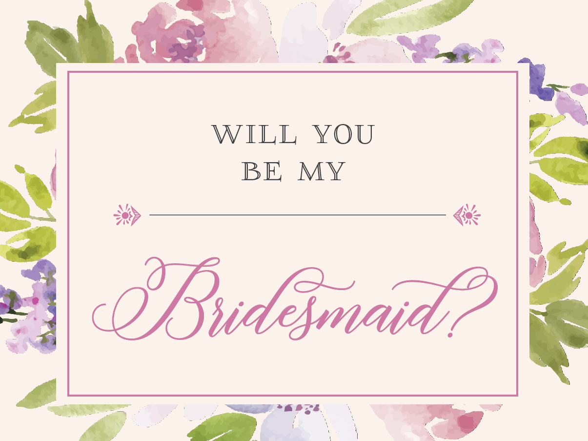 Free Be My Bridesmaid Cards: Printable Will You Be My Bridesmaid Card with regard to Free Printable Will You Be My Bridesmaid Cards