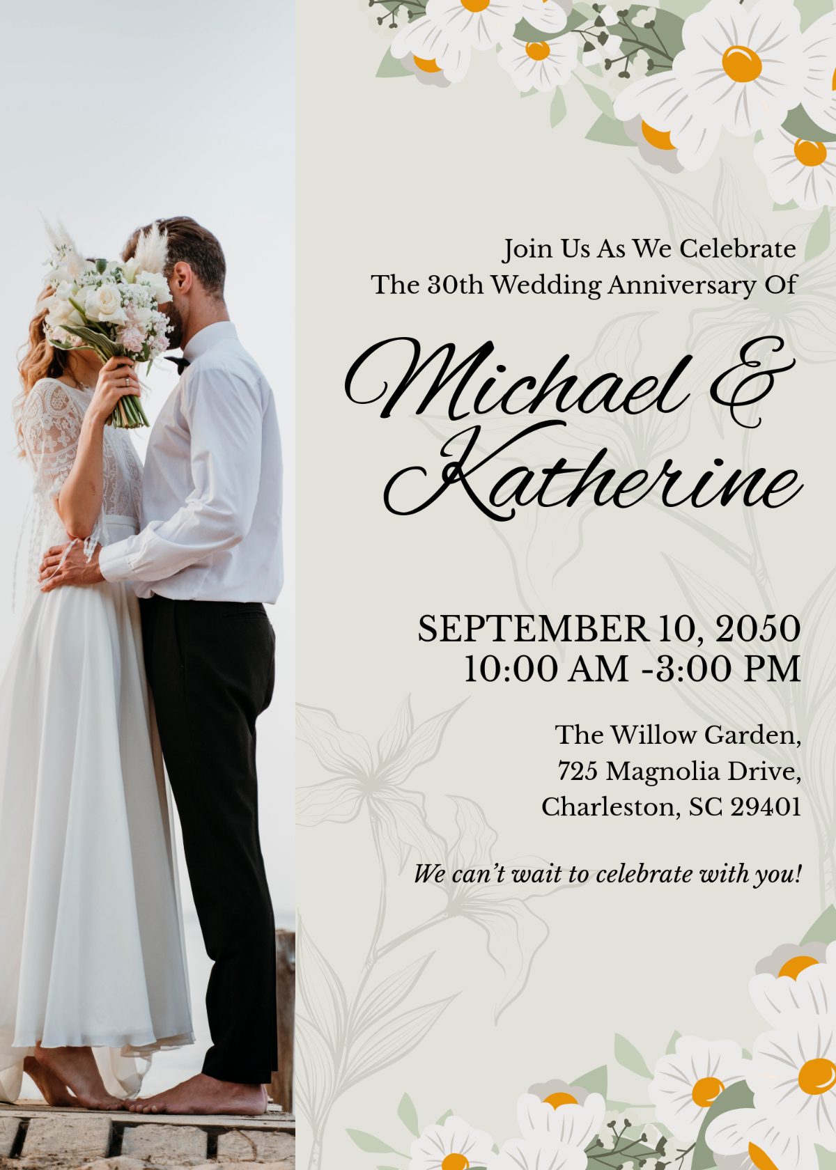 Free Beautiful Wedding Anniversary Invitation Template To Edit Online throughout Free Printable 60Th Wedding Anniversary Invitations