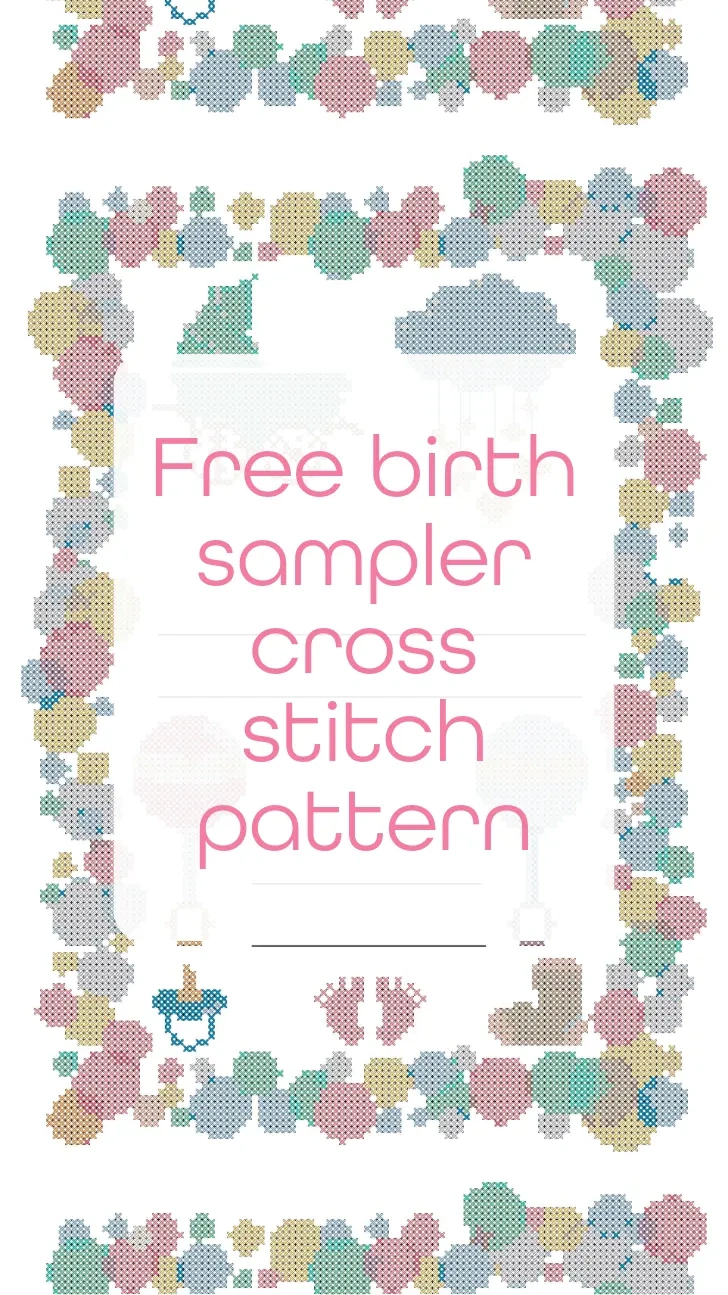 Free Birth Sampler Cross Stitch Pattern - Craft With Cartwright with Baby Cross Stitch Patterns Free Printable