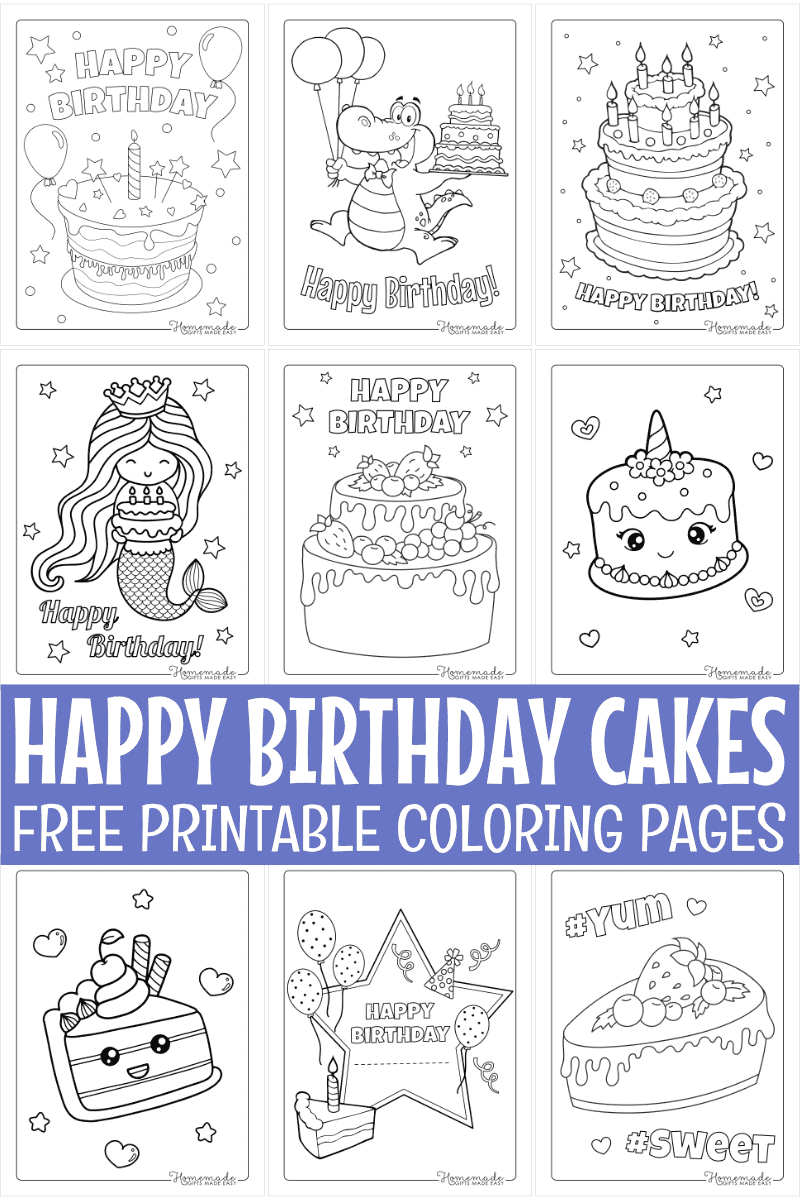 Free Birthday Cake Coloring Pages For Kids & Adults throughout Free Printable Birthday Cake