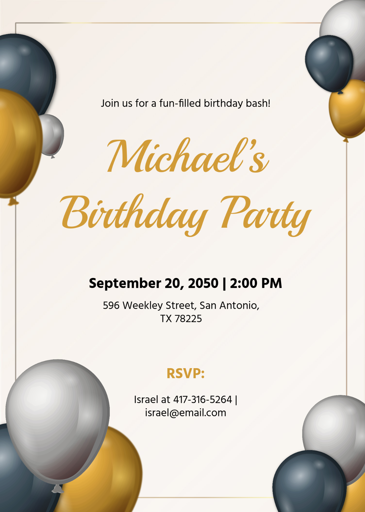 Free Birthday Invitation Template To Edit Online intended for Free Printable Birthday Invitation Templates